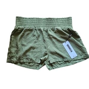 Bromelia Women's Swim Salvador Short XL Olive Green POCKET- Ethically Made - NWT